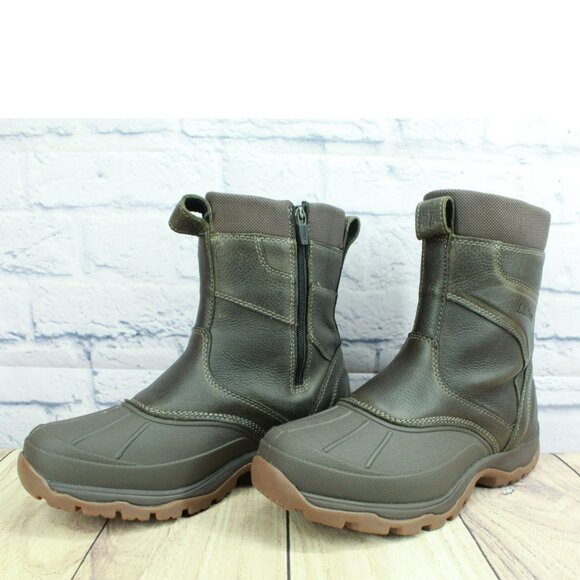 LL Bean Storm Chaser 5 Brown Leather Waterproof Insulated Duck Boots Size 9 M - Picture 2 of 9